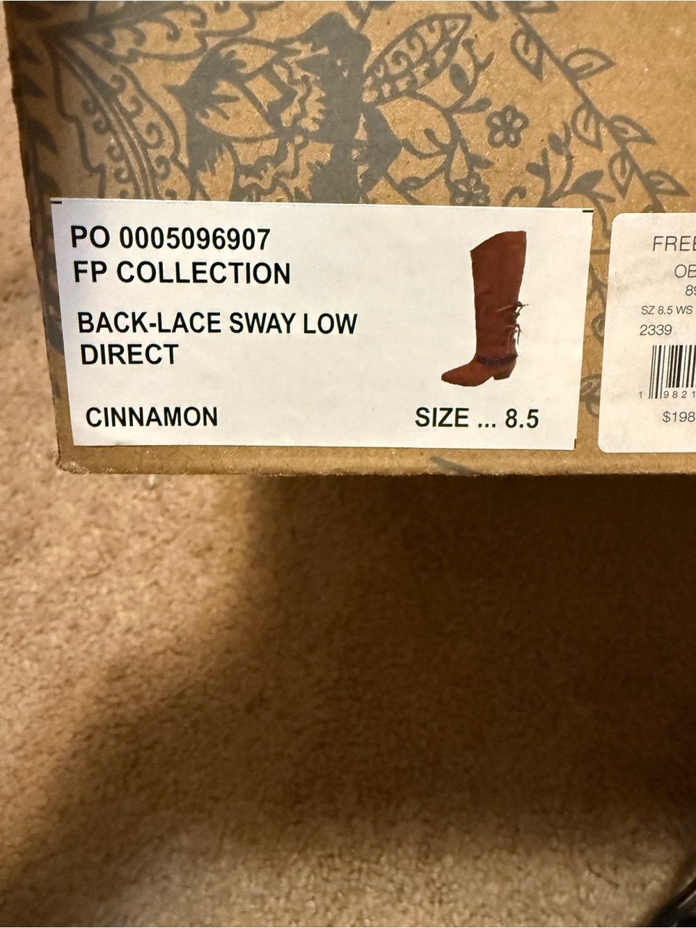 NWB Free People Tall Western Lace-Up Boots in Tan - Picture 2 of 5